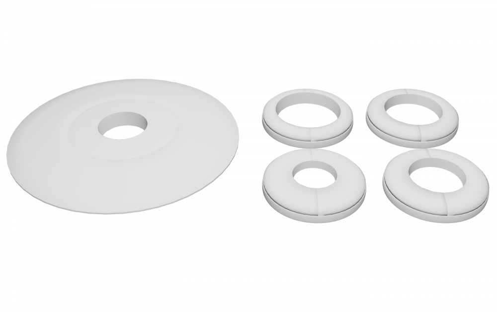 Radiátorová rozeta biela 15-18-22 mm balenie 2ks